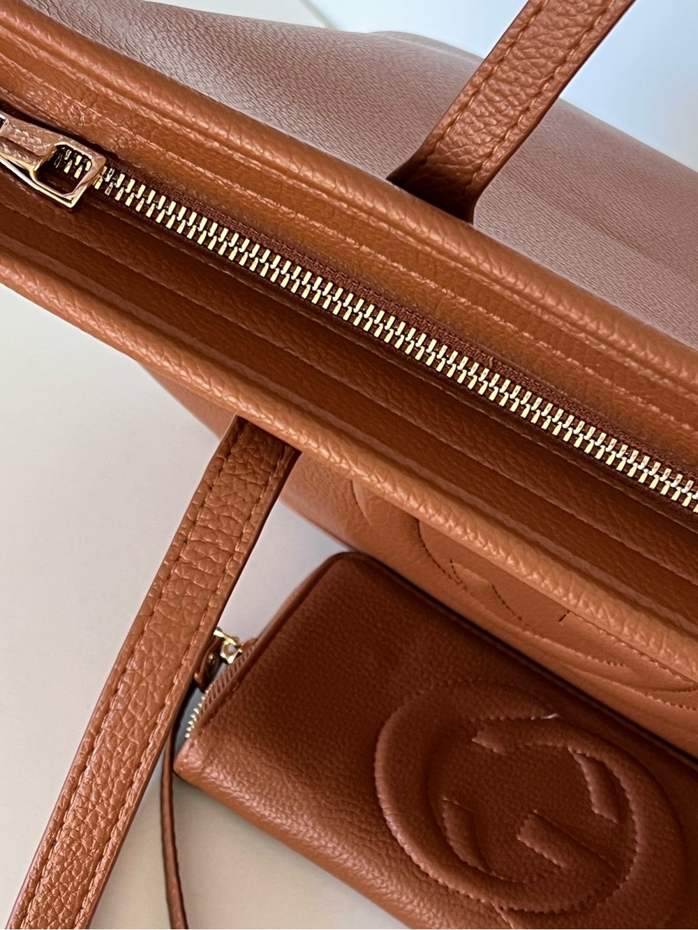 No Brand Fashion GC Tan Tote Bag With Matching Continental Wallet NWT - Picture 10 of 13
